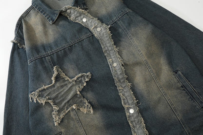 Washed Star Embroidery Denim Jacket WN28078