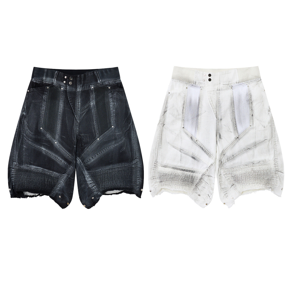 Damage Baggy Half Denim Jeans WN25584