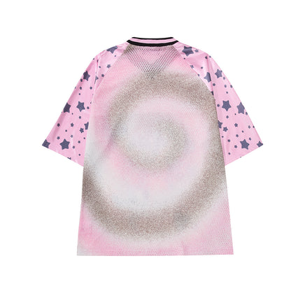 Cartoon Graphic Print V-Neck Short Sleeve T-Shirt WN25590