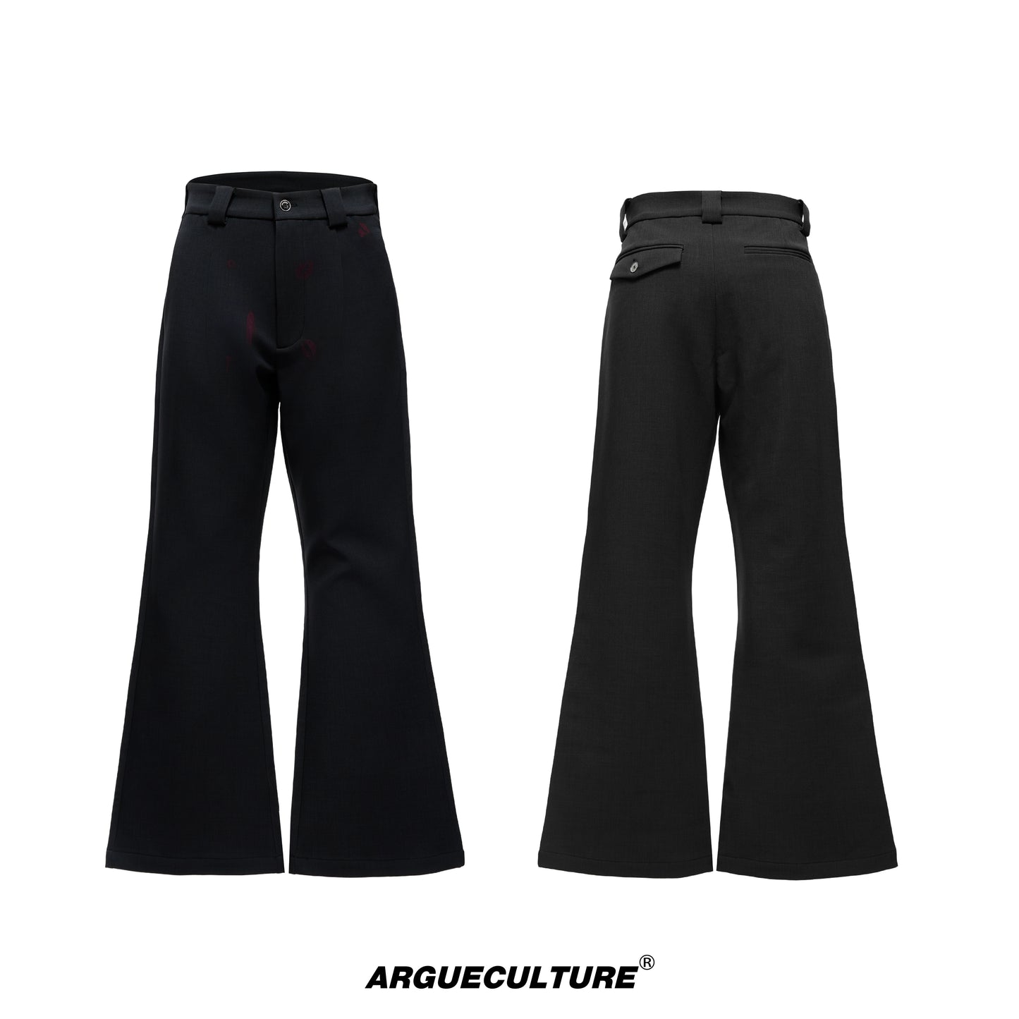 Pleats Lip Print Flare Trousers WN20538