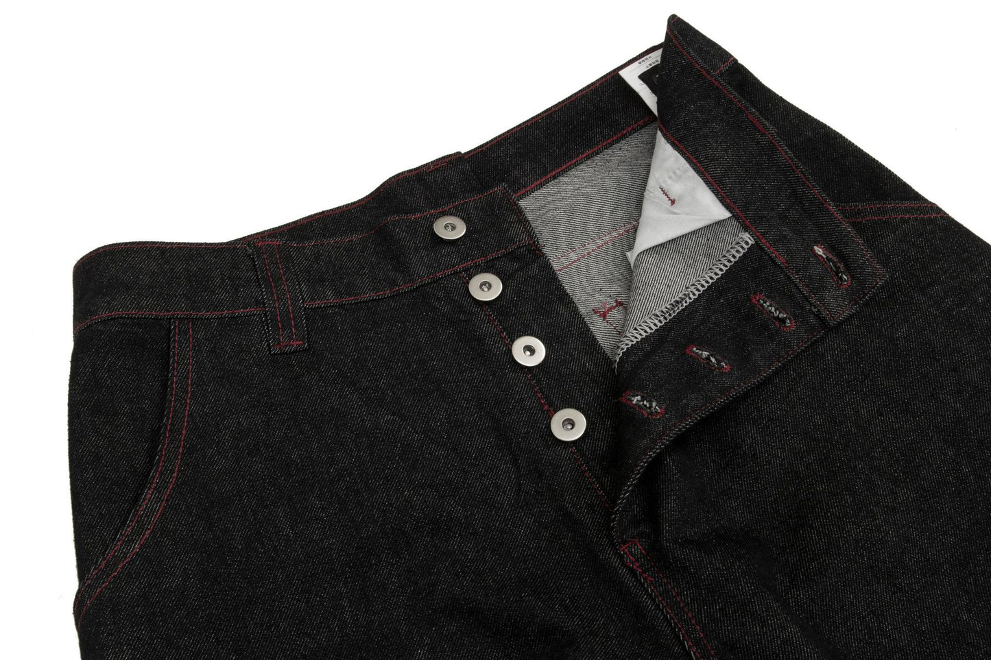 Contrast Stitch Panel Curved Wide Leg Denim Jeans WN25910