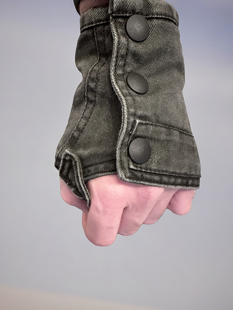 Deconstructed Washed Fingerless Gloves WN21973