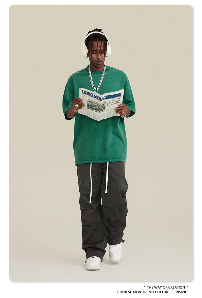 Washed Oversize Short-sleeve T-shirt WN6457