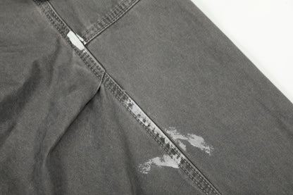Damage Dirty Wide Leg Curved Cargo Pants WN25866