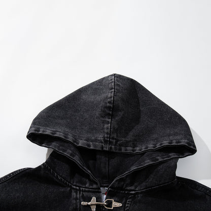Heavy Washed Denim Hoodie WN23600