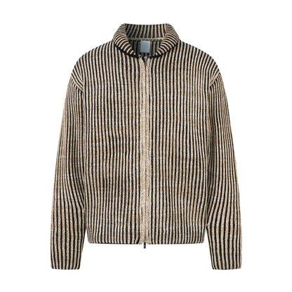 Gradient Stripe Knit Zipper Cardigan WN24467