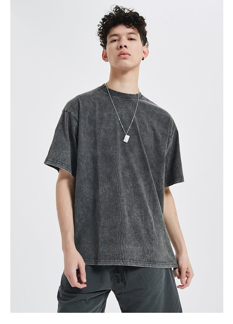 Vintage Dyed Oversize Short-sleeve T-shirt & Vintage Dyed Short Sweatpants Setup WN6631