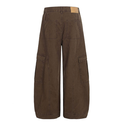 Washed Multi Pocket Curved Cargo Pants WN26016