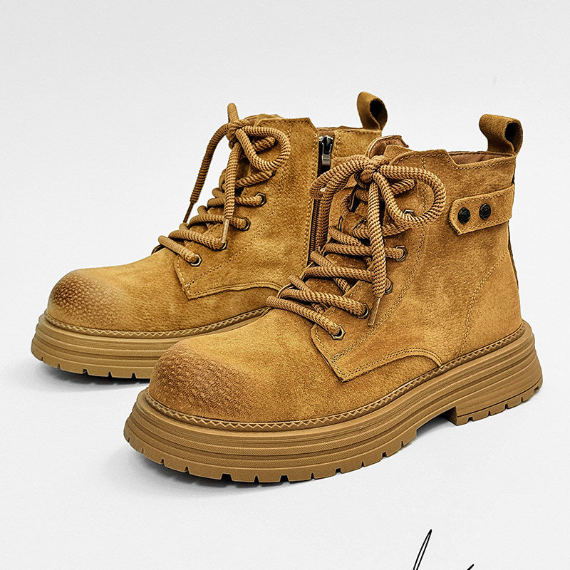 Chunky Lug Sole Platform Lace-Up Zipper Boots WN24548