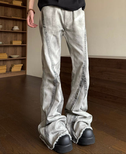 Structural Damage Gradient Flare Denim Jeans WN23185