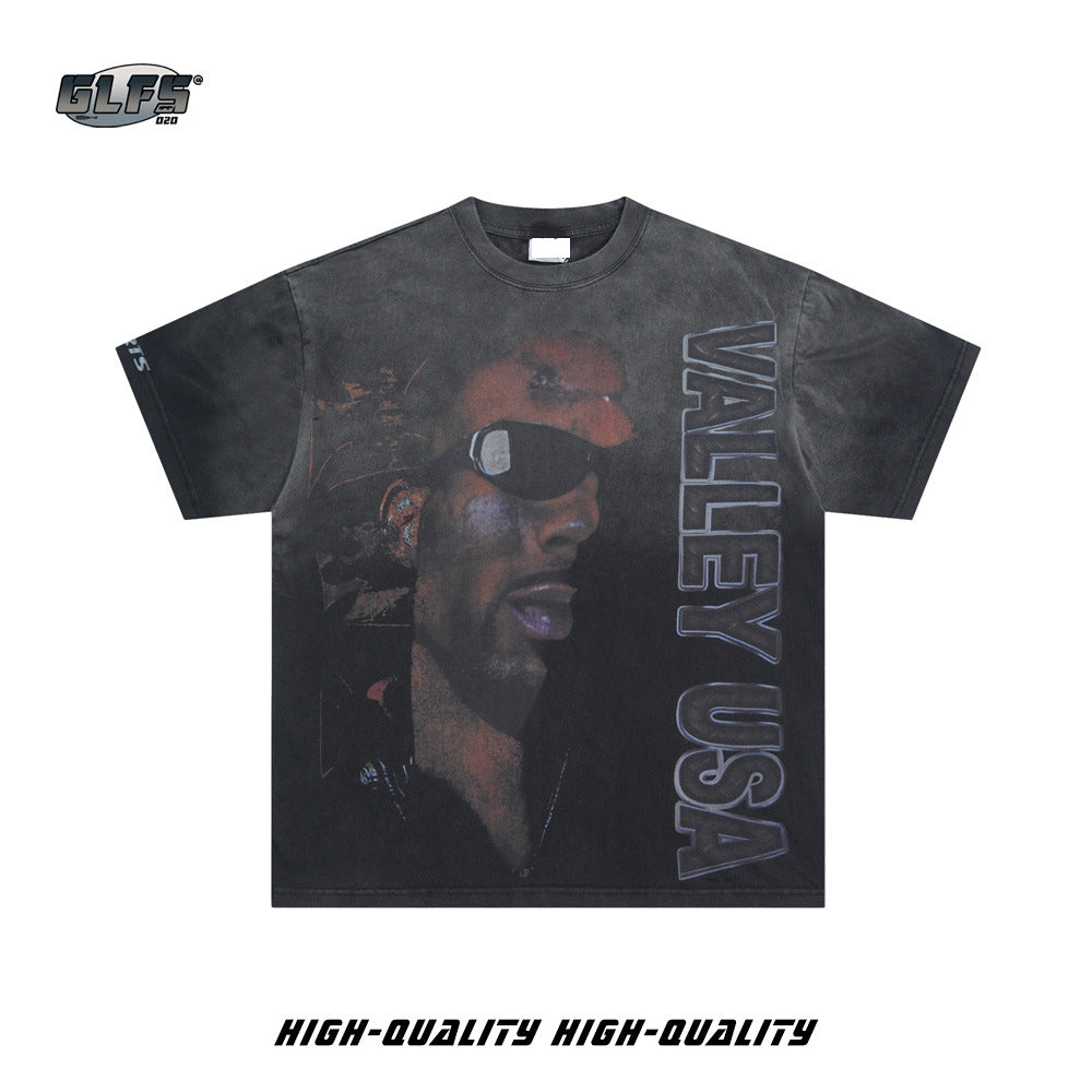 Washed Heavyweight Portrait Short Sleeve T-Shirt WN26527