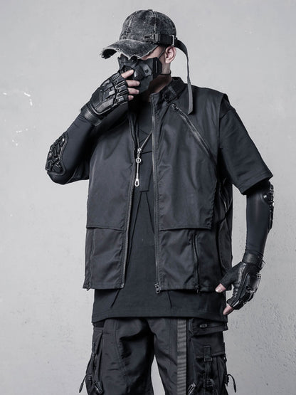 Patchwork Zipper Utility Tactical Vest WN22587