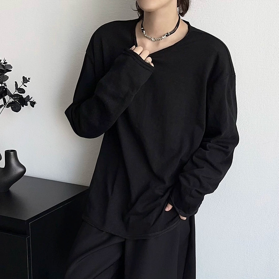 Simple Basic Oversize Long Sleeve T-Shirt WN19362