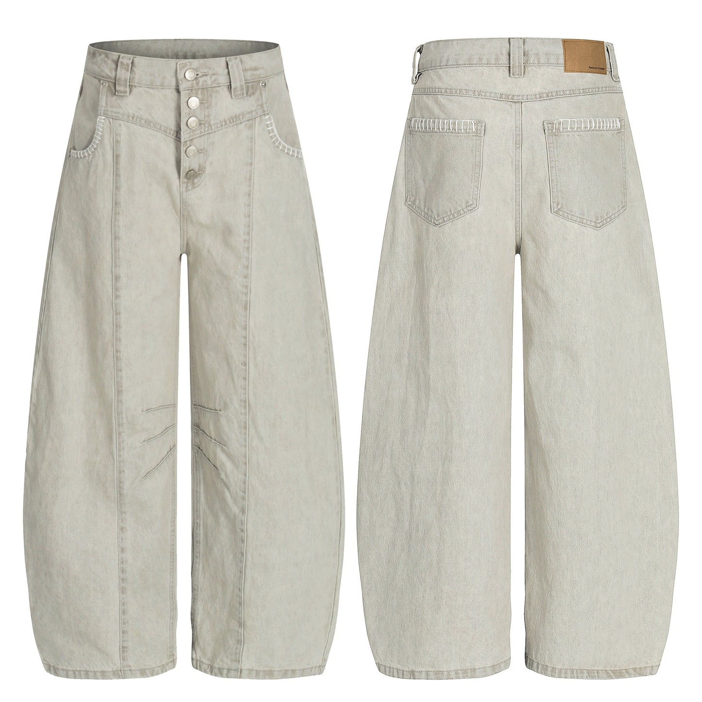 Panel Curved Wide Leg Cargo Pants WN25900