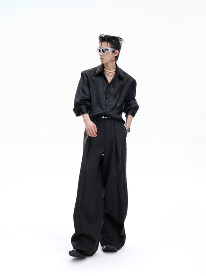 Deconstructed Pleats Straight Leg Trousers WN20679