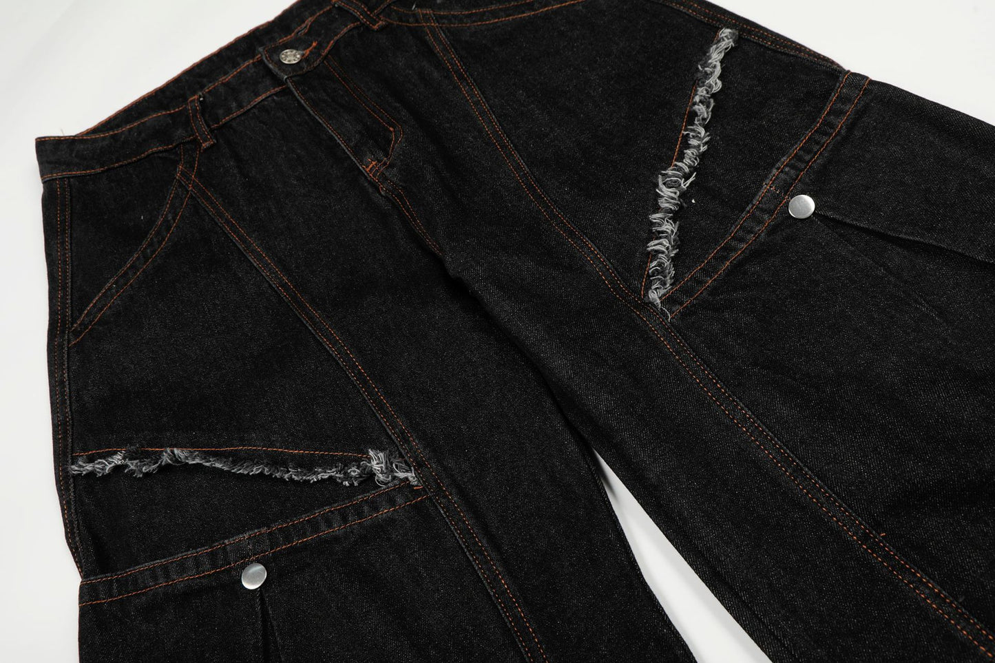 Raw Deconstruction Curved Denim Jeans WN25992