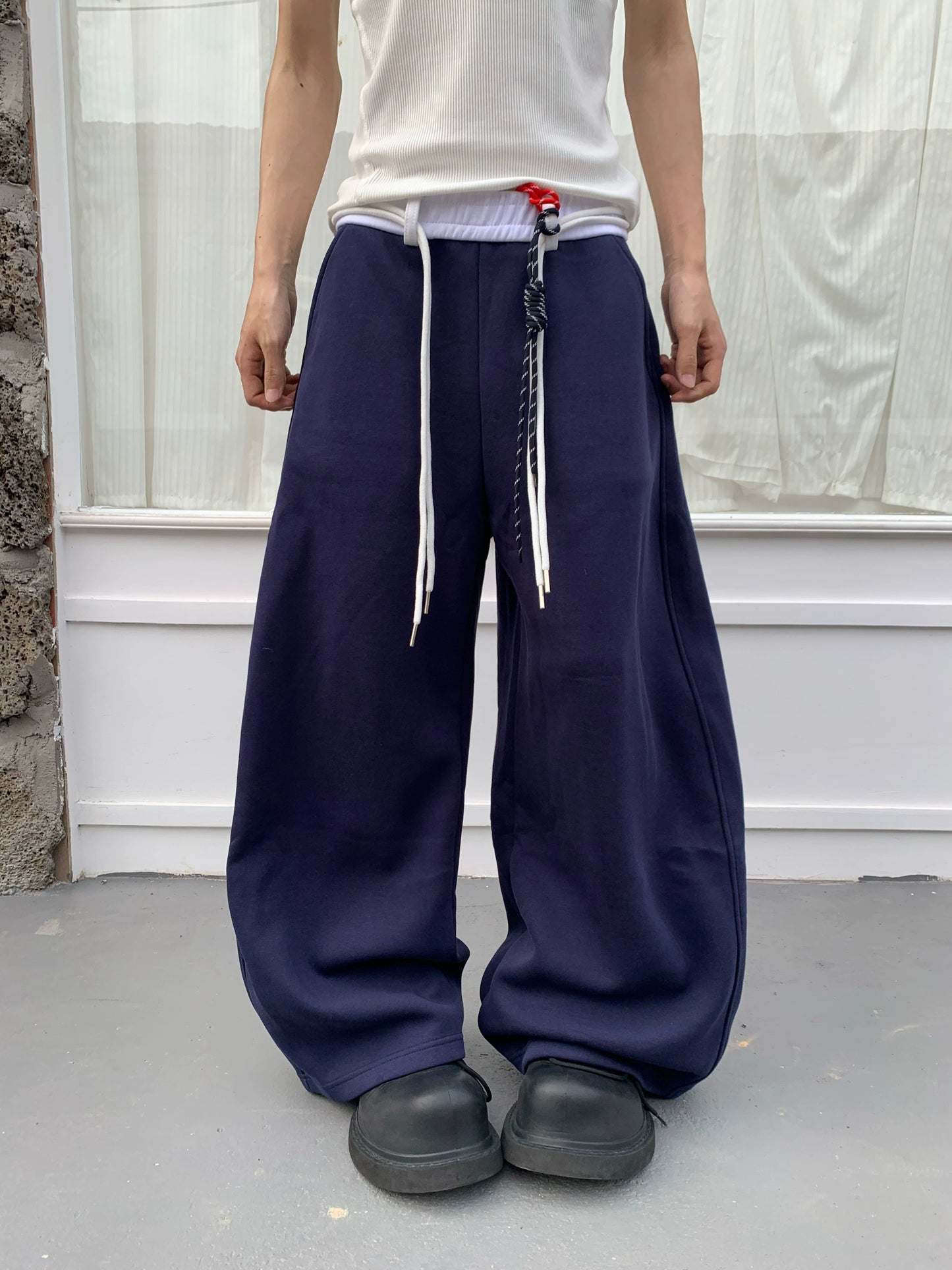 Drawstring Scimitar Wide Leg Pants WN19800