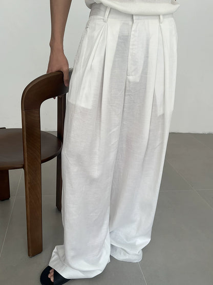 Linen Tuck-in Wide Leg Pants WN21578