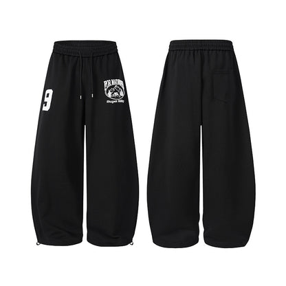 Number Graphic Wide Leg Sweatpants WN28123