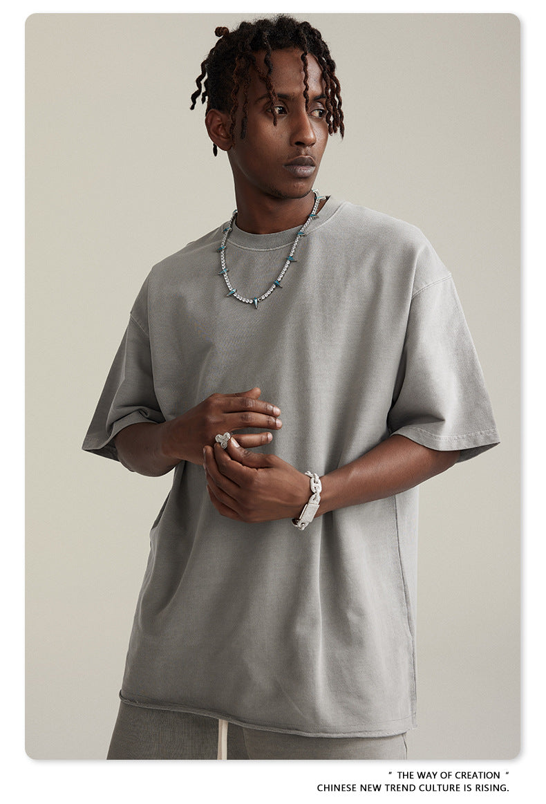 Water Washed Heavyweight Oversize Short Sleeve T-Shirt WN6077