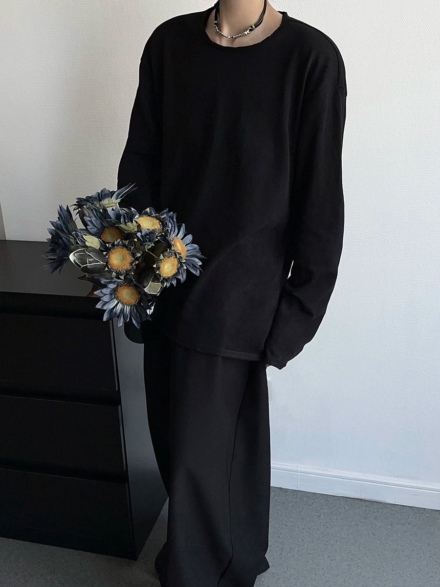 Simple Basic Oversize Long Sleeve T-Shirt WN19362