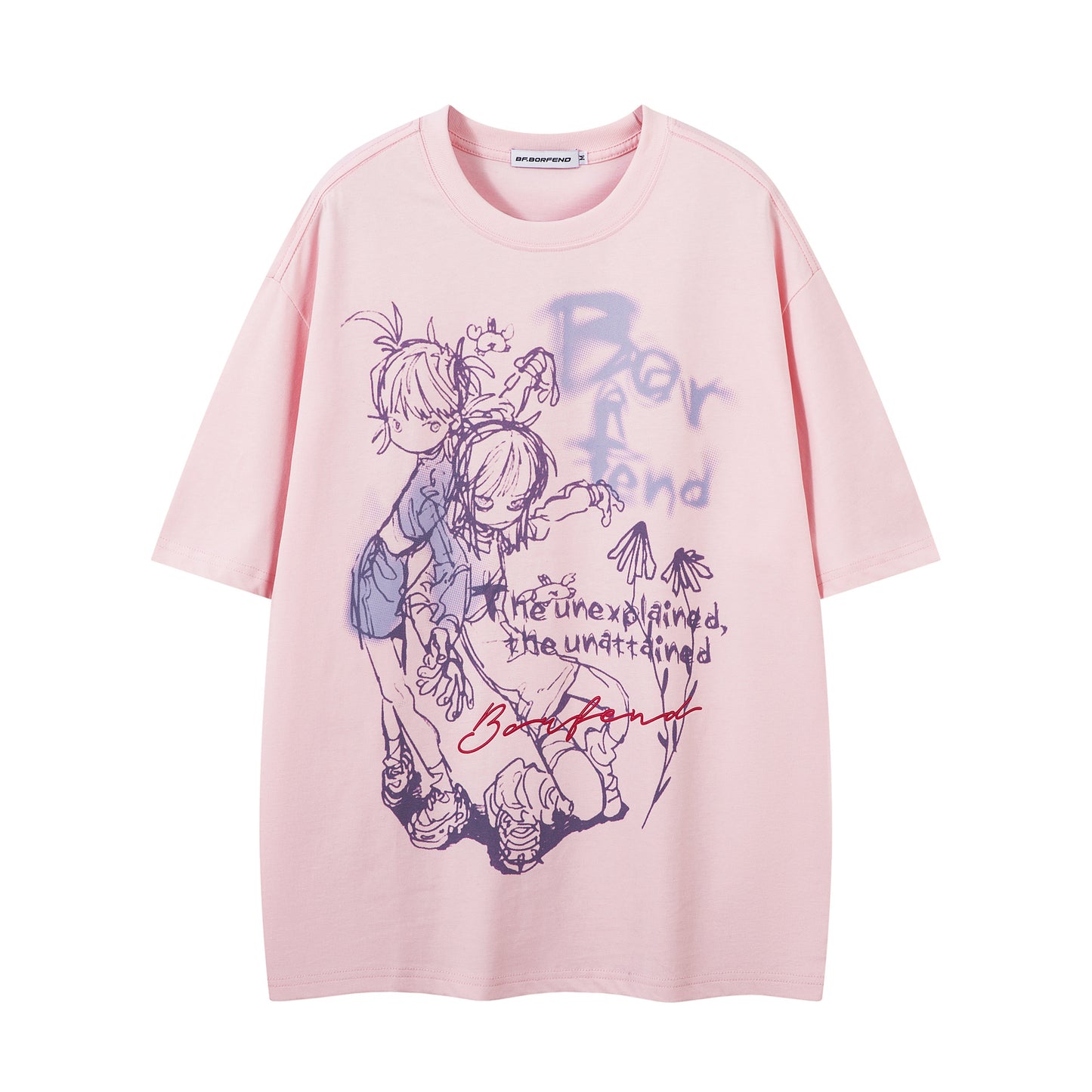 Illustration Graffiti Letter Short Sleeve T-Shirt WN25430