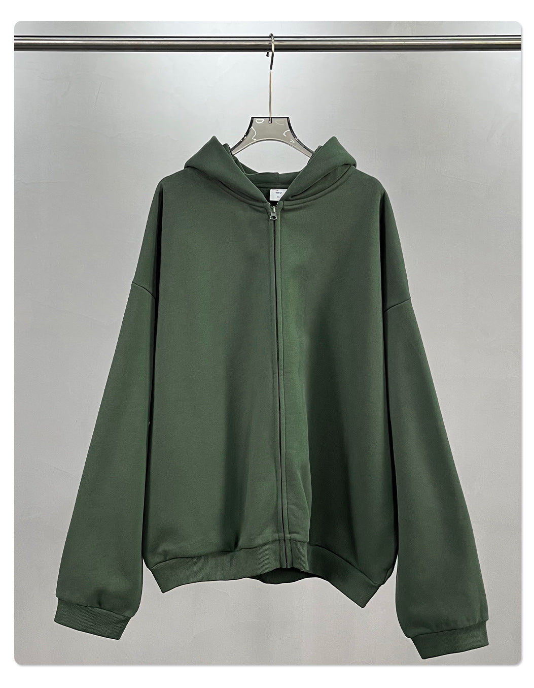 Fleece Lining Side Pocket Zipper Hoodie & Fleece Lining Wide Leg Sweatpants Setup WN23114