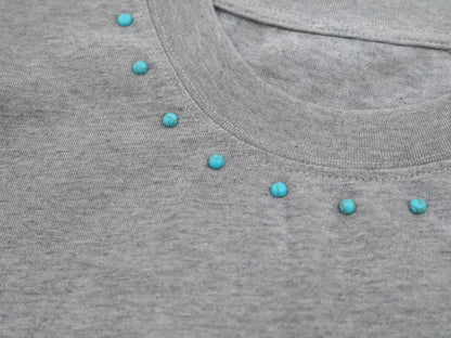 Spray Paint Beaded Oversize Short Sleeve T-Shirt WN16210