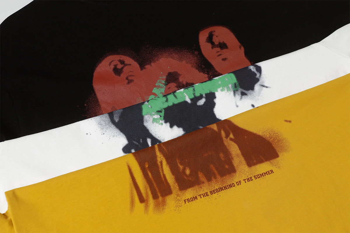 Dark Graphic Print Short Sleeve T-Shirt WN16131