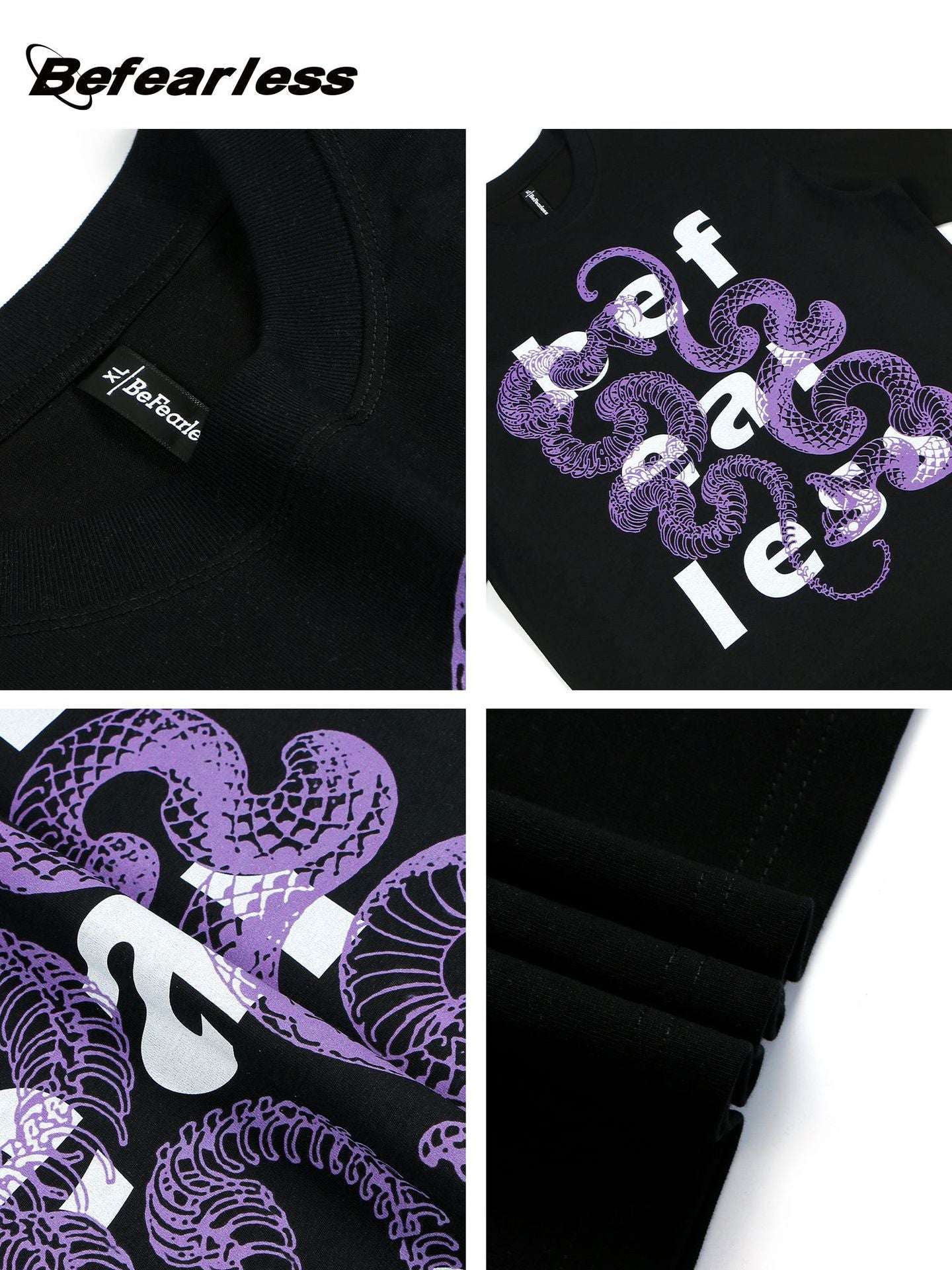 Snake Graphic Letter Print Oversize Short Sleeve T-Shirt WN26328