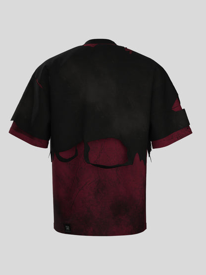 Damage Graphic Oversize Short Sleeve T-Shirt WN27148