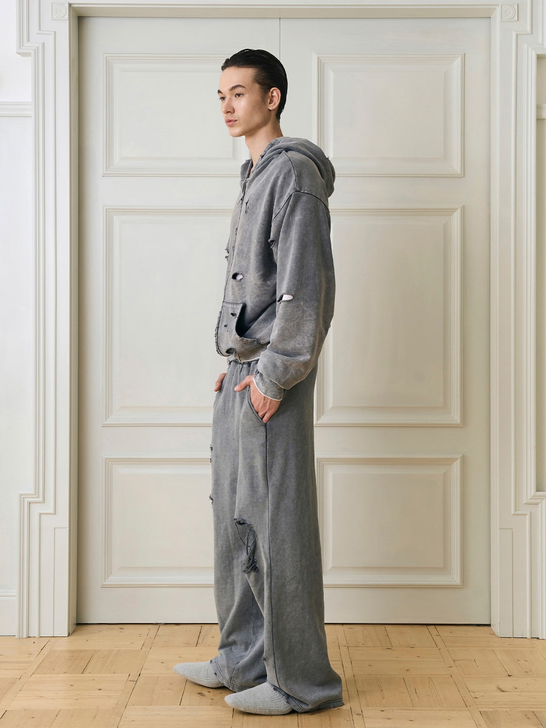 Damage Washed Hoodie & Damage Sweatpants Setup WN15157