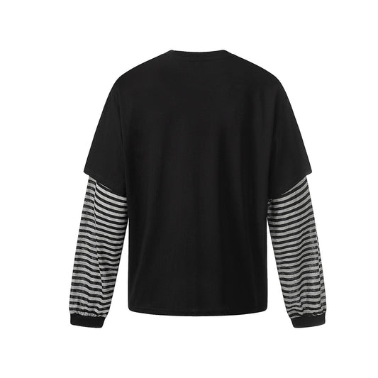 Fake Layered Stripe Star Long Sleeve T-Shirt WN25673