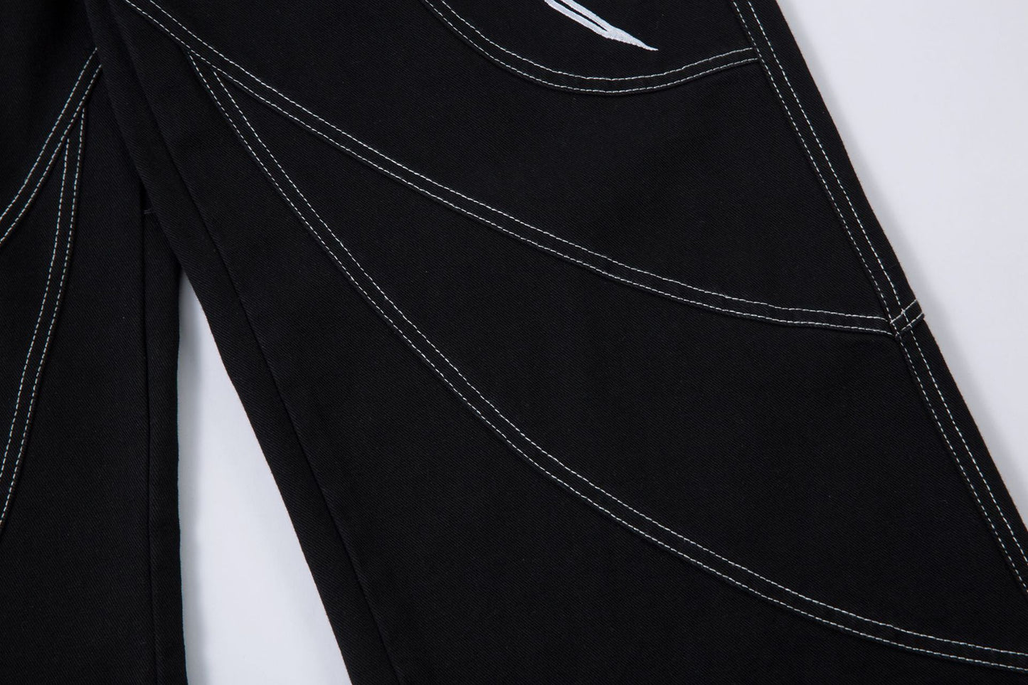 Embroidery Wide Leg Denim Jeans WN14131