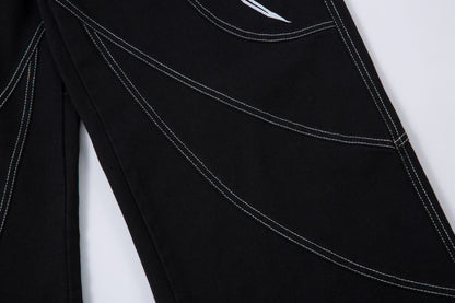 Embroidery Wide Leg Denim Jeans WN14131