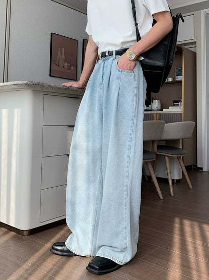 Washed Wide Leg Denim Jeans WN20417