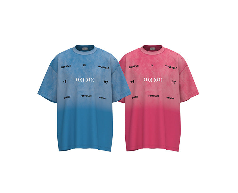 Fade Washed Cutout Oversize Short Sleeve T-Shirt WN25957