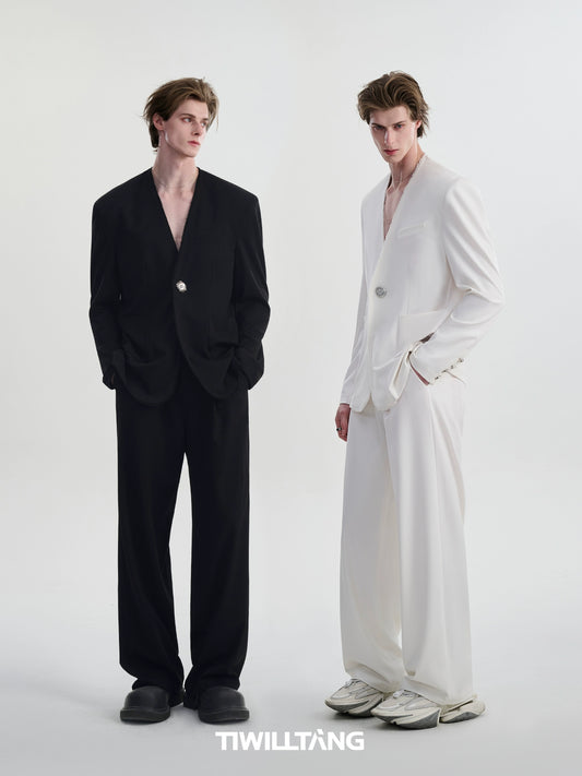 Single Button Tailored Jacket & Tuck-in Trousers & Tuck-in Short Trousers Setup WN10713