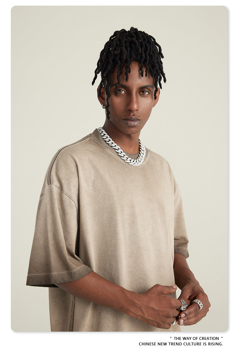 Washed Gradient Pure Cotton Sleeveless T-Shirt WN6075