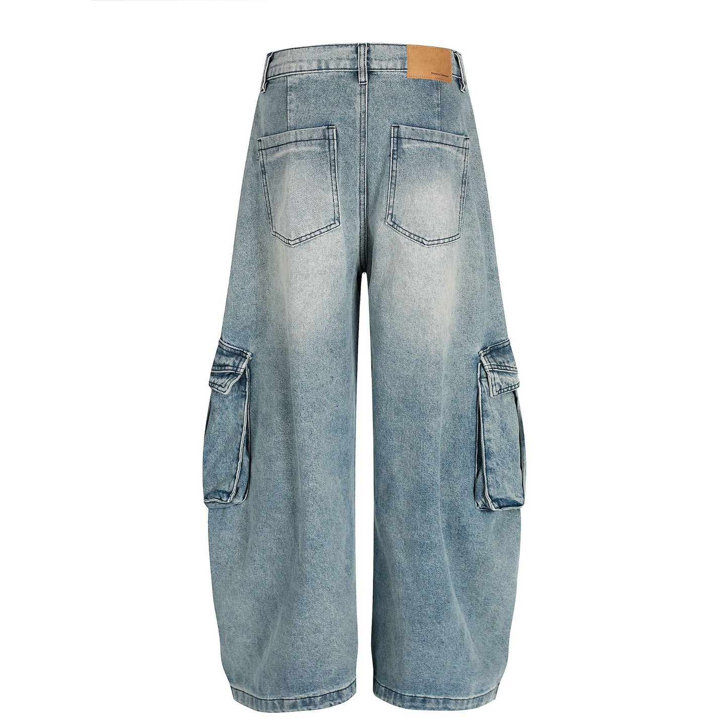 Washed Multi Pocket Curved Denim Jeans WN25974