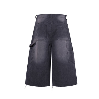 Denim Graffiti Damage Wide Leg Half Pants WN25658