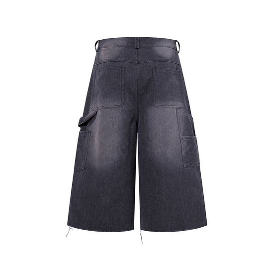 Denim Graffiti Damage Wide Leg Half Pants WN25658