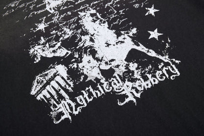 Washed Graphic Letter Print Short Sleeve T-Shirt WN25452