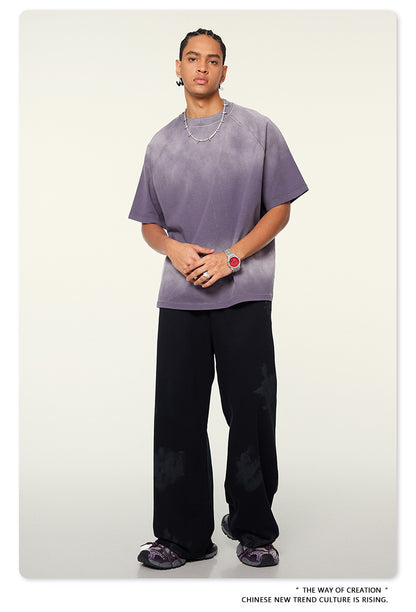 Washed Gradient Raglan Sleeve T-Shirt WN6065