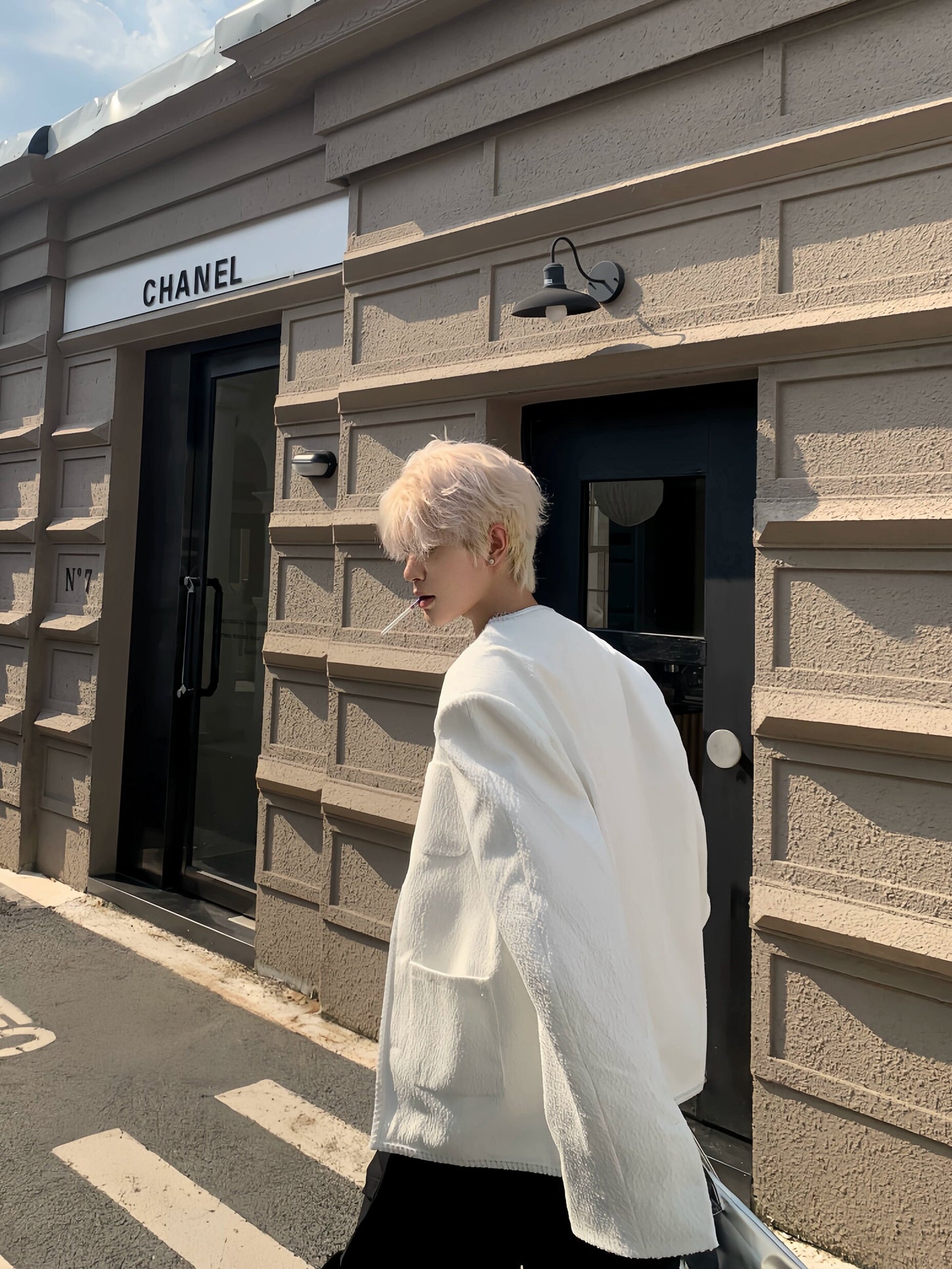 Frayed Edge Woven Oversize Short Jacket WN19901