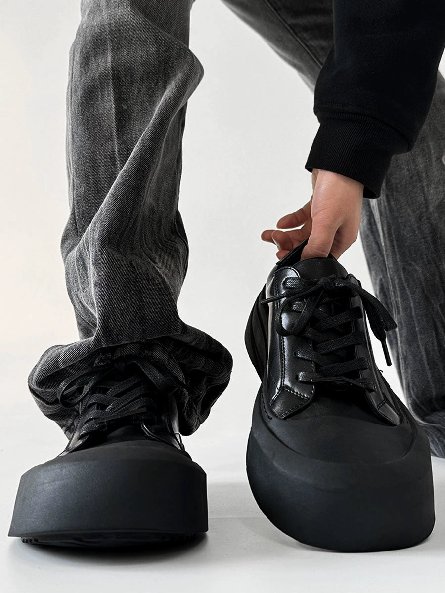 Canvas Round-Toe Derby-Inspired Flat Sneakers WN19121