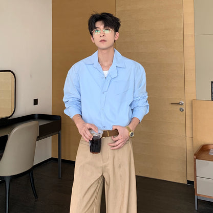 Minimalist Cotton Long Sleeve Shirt WN20478