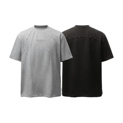 Heavyweight Double Yarn Deconstruction Beads Oversize Short Sleeve T-Shirt WN26083