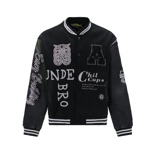 Letter Embroidery Varsity Jacket WN27816