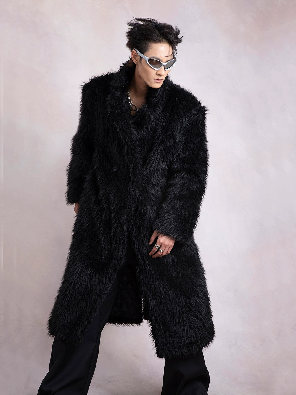 Oversize Fake Fur Long Coat WN9285